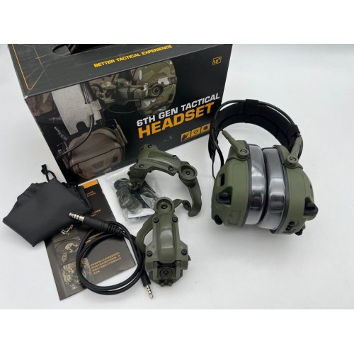 6TH GEN TACTICAL HEADSET тактическая гарнитура, звукосниматель и шумоподавление, активные в Сочи