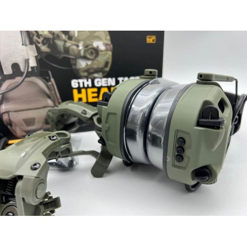 6TH GEN TACTICAL HEADSET тактическая гарнитура, звукосниматель и шумоподавление, активные в Сочи