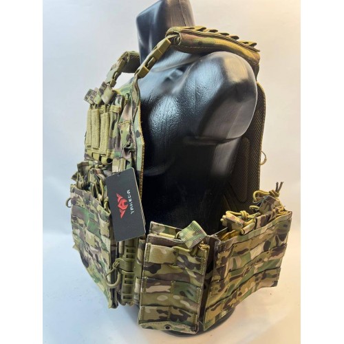 Жилет (плитник быстросъёмный YAKEDA original /разгрузка)2 с подсумками на спине в Сочи