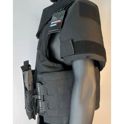 Бронежилет разгрузочный UNIVERSAL ARMOR в Сочи (СВМПЭ + бронеплиты Бр5 класса) черный