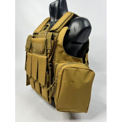 Тактический разгрузочный жилет «5 / пять карманов» с подсумками Tactical Molle Plate Carrier для съемных бронепластин в Сочи